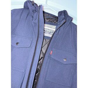Levi Strauss Small‎ Insulated Hoodie Jacket Full Zip Navy Blue Fast Shipping! SM